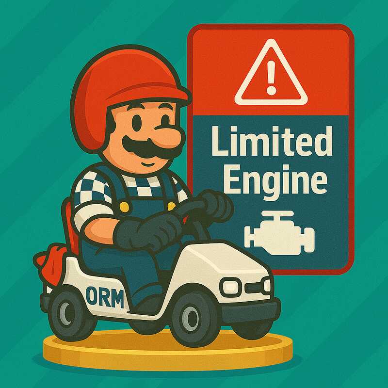 Plumber in a Golf Cart with 'ORM' streak